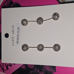 Gold and silver long earrings